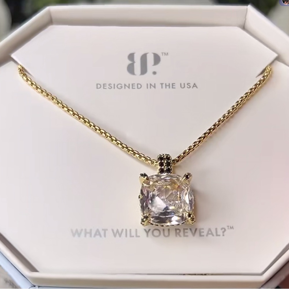 Gold and Silver Necklace with Sparkling Pendant